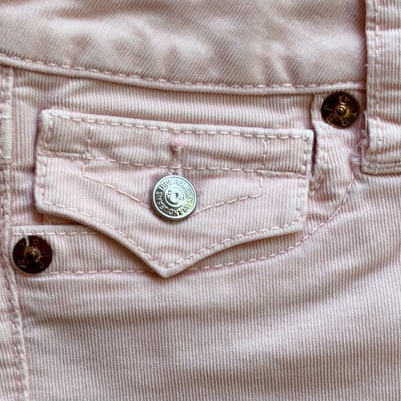 True Religion Pink Joey Low Rise Corduroy Booty Shorts size 27 - Picture 7 of 11